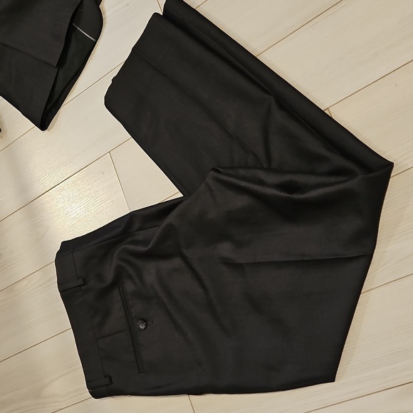 1670 2PCS Mens Business Suit Blazer Slim Fit Tuxedo Coat & Pants Formal black - Picture 8 of 10